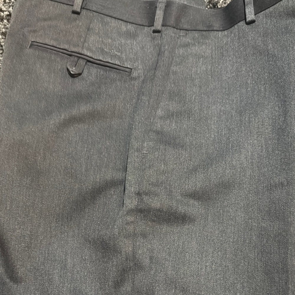 Dark Gray Men’s Relaxed Fit Flat Front Dress Pants with Belt Loops by Dockers - Picture 9 of 10